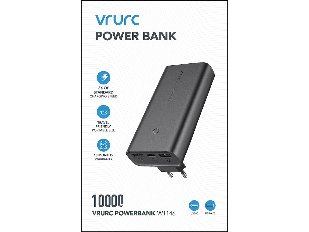 Vrurc Ace Pd W Usb C Power Bank Mah With Built In